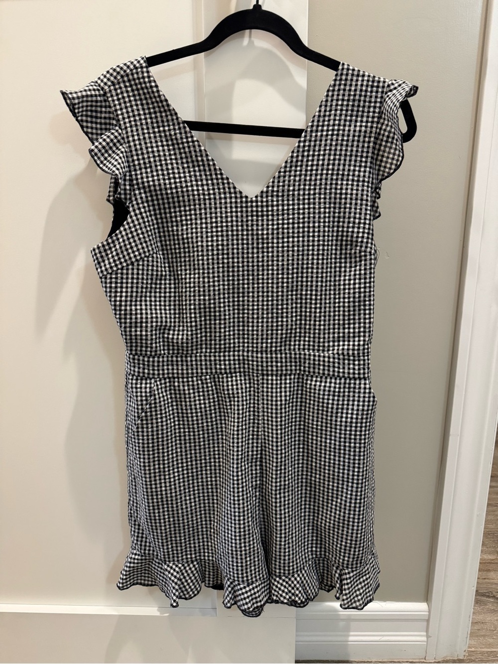 Doe & Rae Black and White Gingham Dress